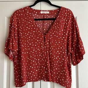 Auburn orange polka dot top- Nordstrom